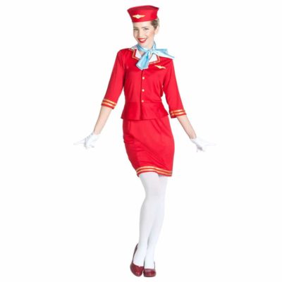 Costume da Assistente di Volo Rosso