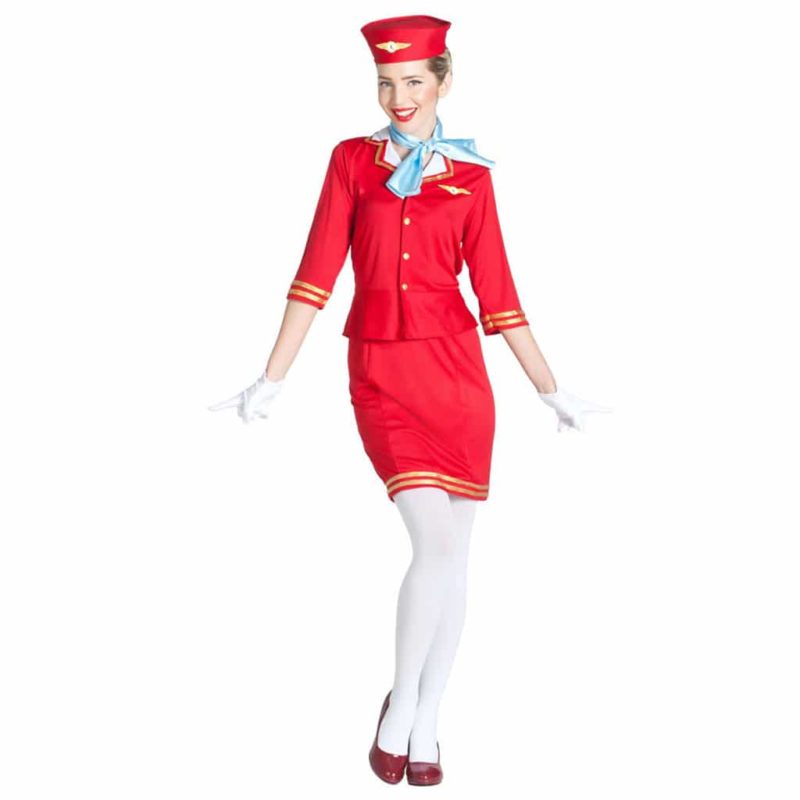 Costume da Assistente di Volo Rosso