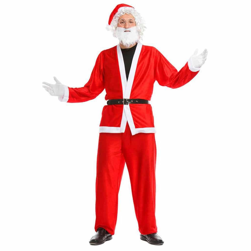 Chiber Costume Babbo Natale In Velluto Super Lusso, Taglia Unica Adulti L-XL, Completo Con Pantaloni E Cappuccio