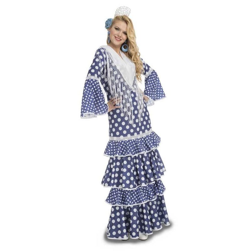 Costume da Ballerina di Flamenco Alvero Blu Adulto