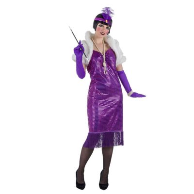 Costume da Charleston de Luxe Porpora Donna