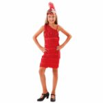 Costume da Charleston Rosso per bambine