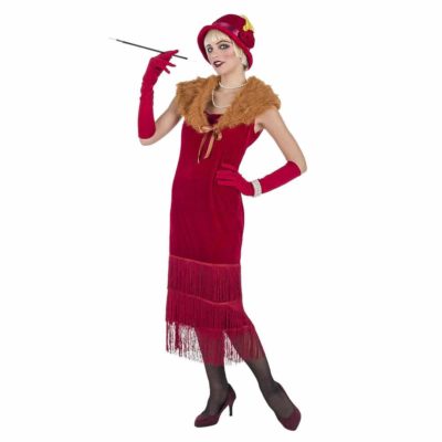 Costume da Charleston Rosso de luxe Donna