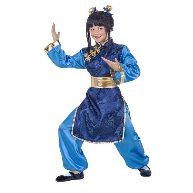 Costume da Cinese Blu Bambina