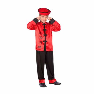 Costume Cinese Rosso/Nero Bambino