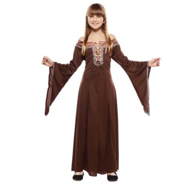 Costume da Dama Medievale Marrone Bambina