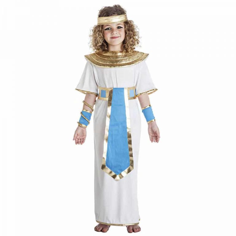 Costume Da Egiziana Per Bambina DEGUISE TOI, Taglia L (10-12 Anni, 130-140 Cm), Abito Bianco Con Accessori - 3