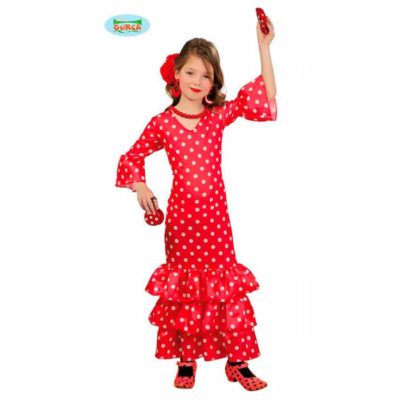 Costume Flamenco Rosso Bambina