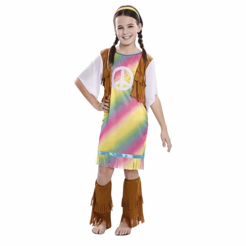 Costume da Hippie Arcobaleno Bambina