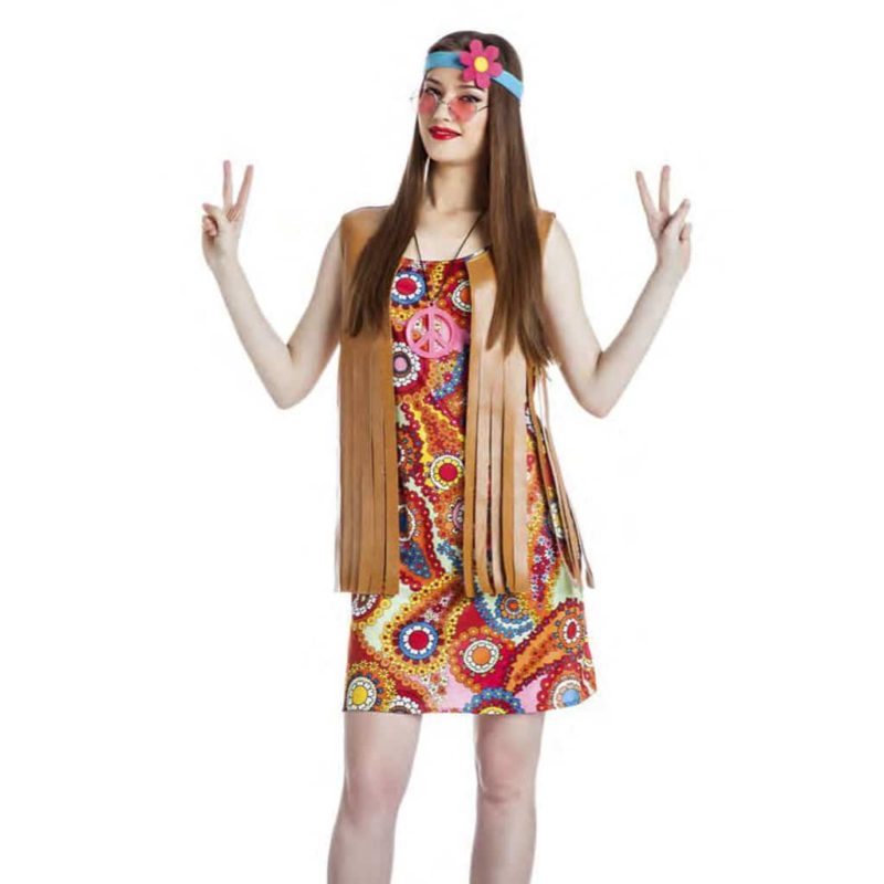 Costume Hippie Donna Marrone