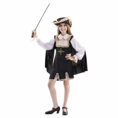 Costume da Moschettiera Nera Bambina