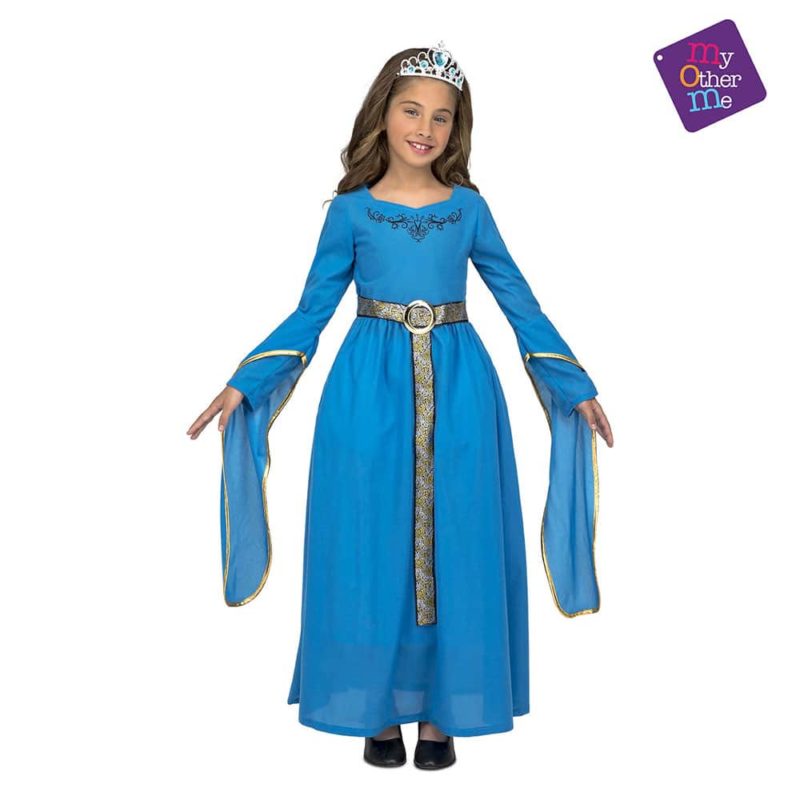 Costume Principessa Medievale Blu Bambina