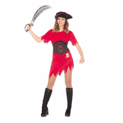 Costume Ragazza Pirata Rossa M/L