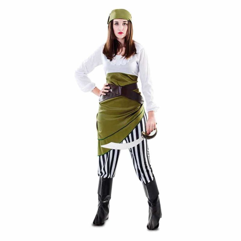 Costume Ragazza Pirata Verde Adulta