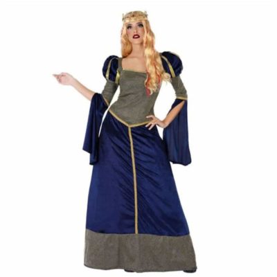 Costume Regina Medievale Azzurro Donna