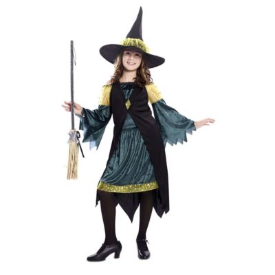 Costume da Strega Verde Bambina