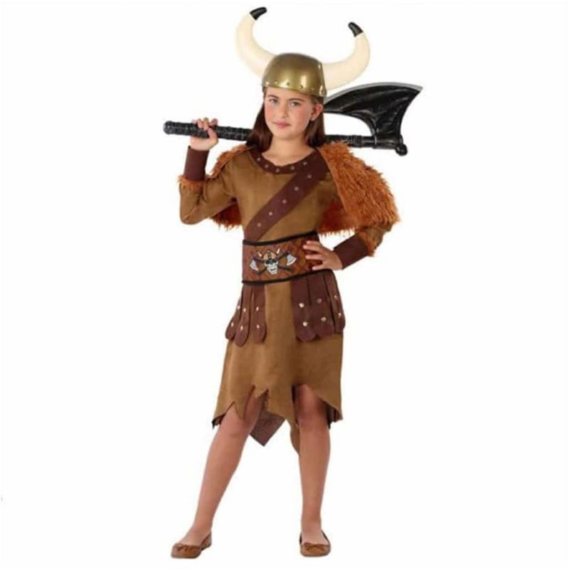 Costume Viking Marrone Bambina