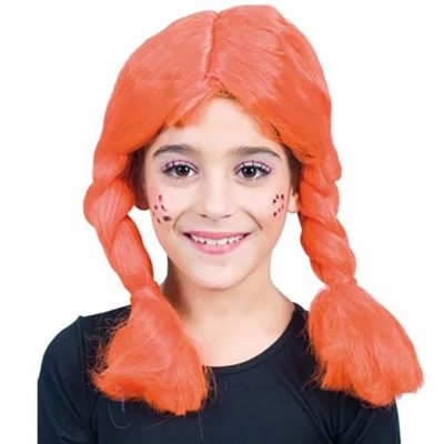 Parrucca Arancione con Trecce. Bambina